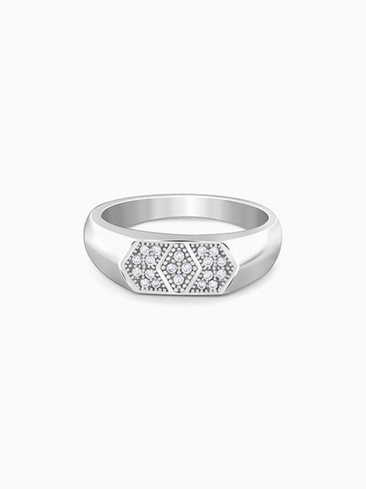 Silver Royal Facet Ring For Him