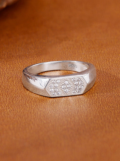 Silver Royal Facet Ring For Him