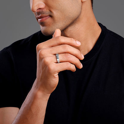 Silver Mystic Geometry Ring For Him