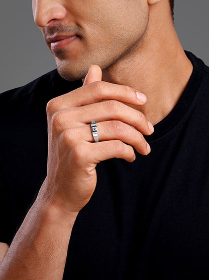 Silver Mystic Geometry Ring For Him