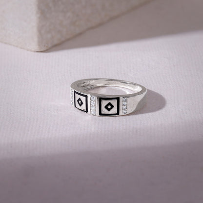Silver Mystic Geometry Ring For Him