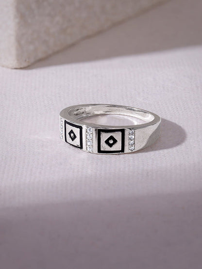 Silver Mystic Geometry Ring For Him