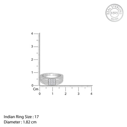 Silver Lustrous Square Ring For Him