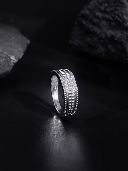 Silver Lustrous Square Ring For Him