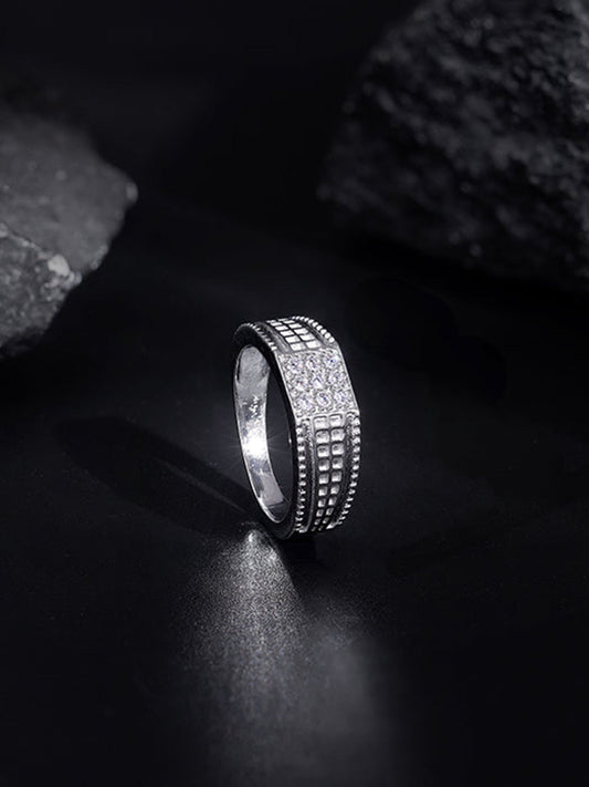 Silver Lustrous Square Ring For Him