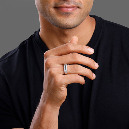 Silver Classy Shimmer Ring For Him