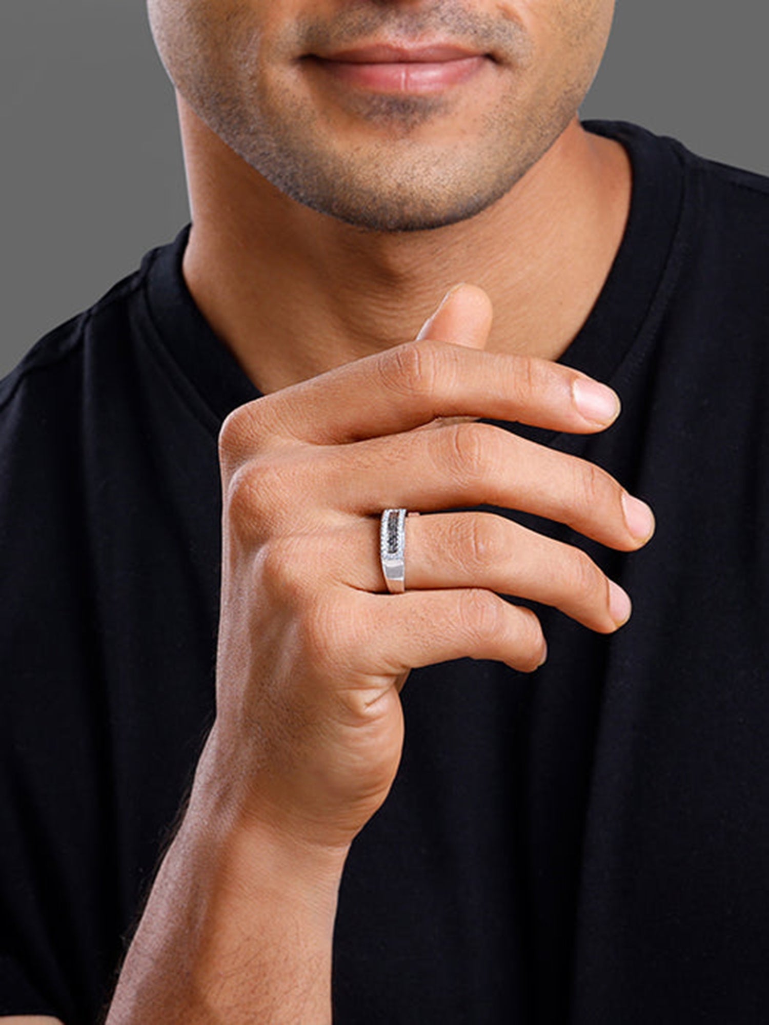 Silver Classy Shimmer Ring For Him