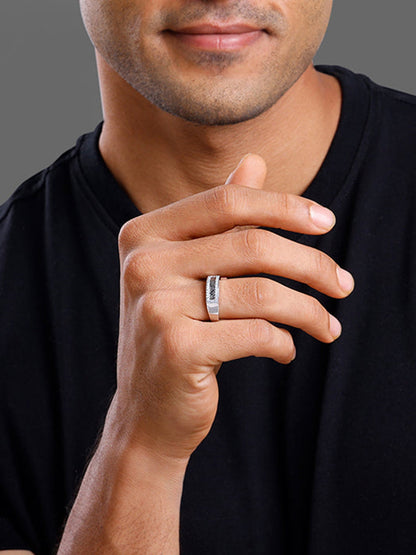 Silver Classy Shimmer Ring For Him