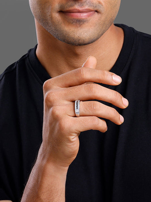 Silver Classy Shimmer Ring For Him