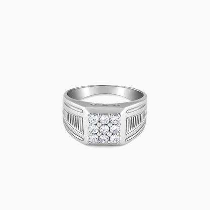 Silver Hexa Brilliance Ring For Him