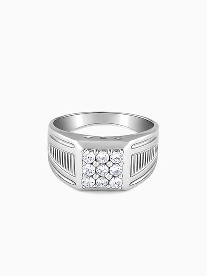 Silver Hexa Brilliance Ring For Him
