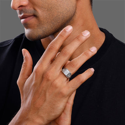 Silver Hexa Brilliance Ring For Him