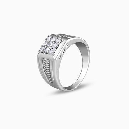 Silver Hexa Brilliance Ring For Him