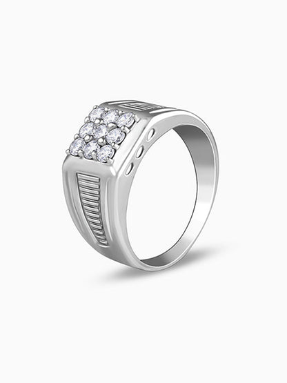 Silver Hexa Brilliance Ring For Him