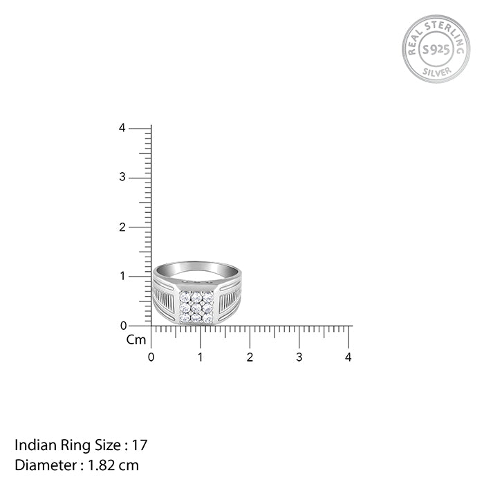 Silver Hexa Brilliance Ring For Him