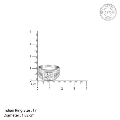 Silver Hexa Brilliance Ring For Him