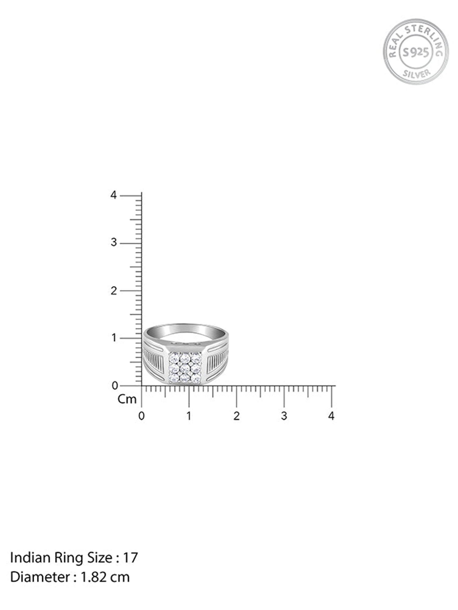 Silver Hexa Brilliance Ring For Him