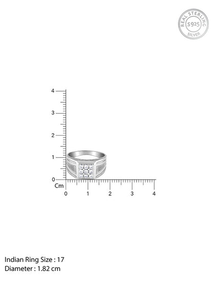Silver Hexa Brilliance Ring For Him
