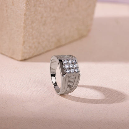 Silver Hexa Brilliance Ring For Him