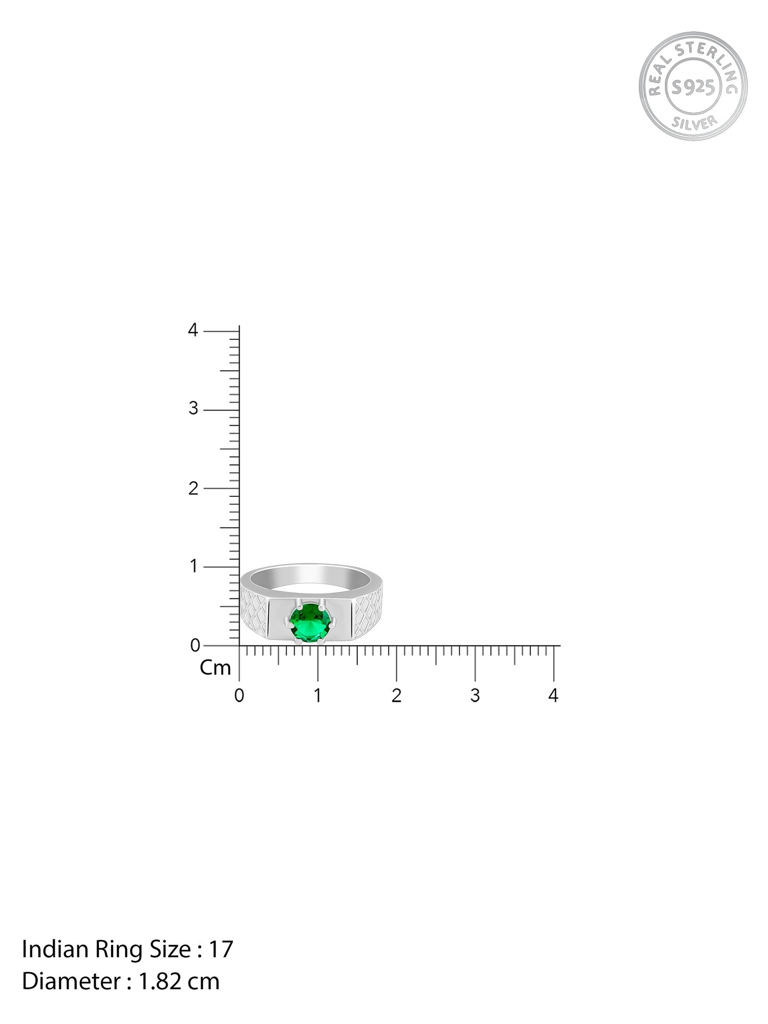 Silver Green Enigma Ring For Him