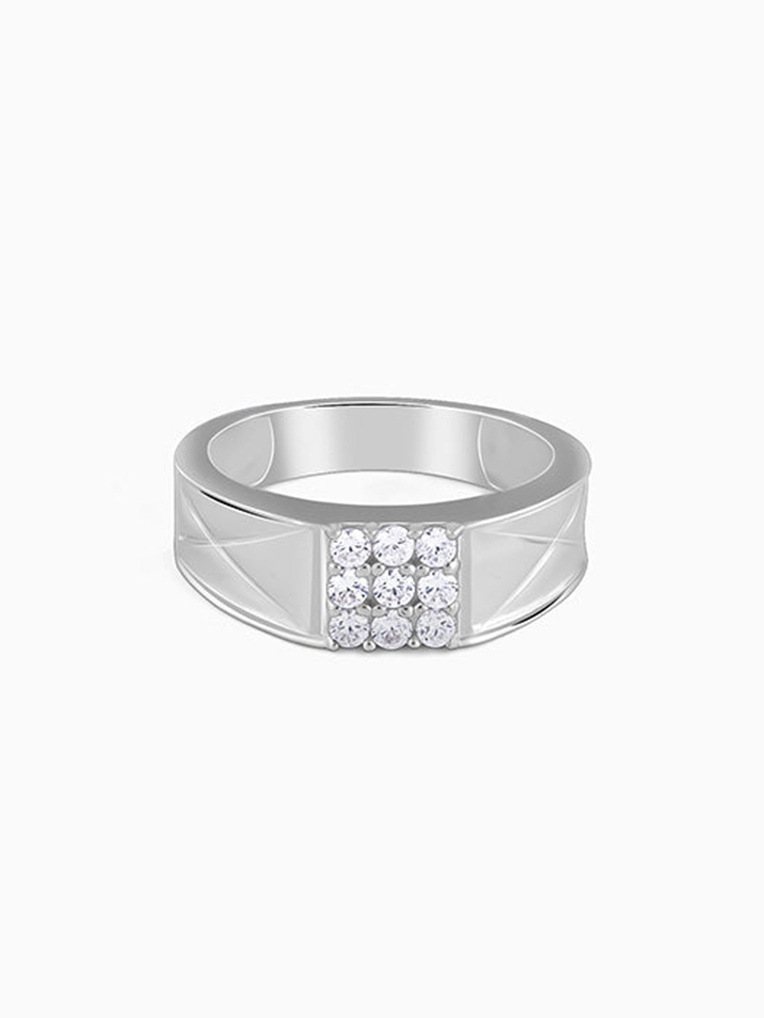 Silver Geometric Glimmer Ring For Him