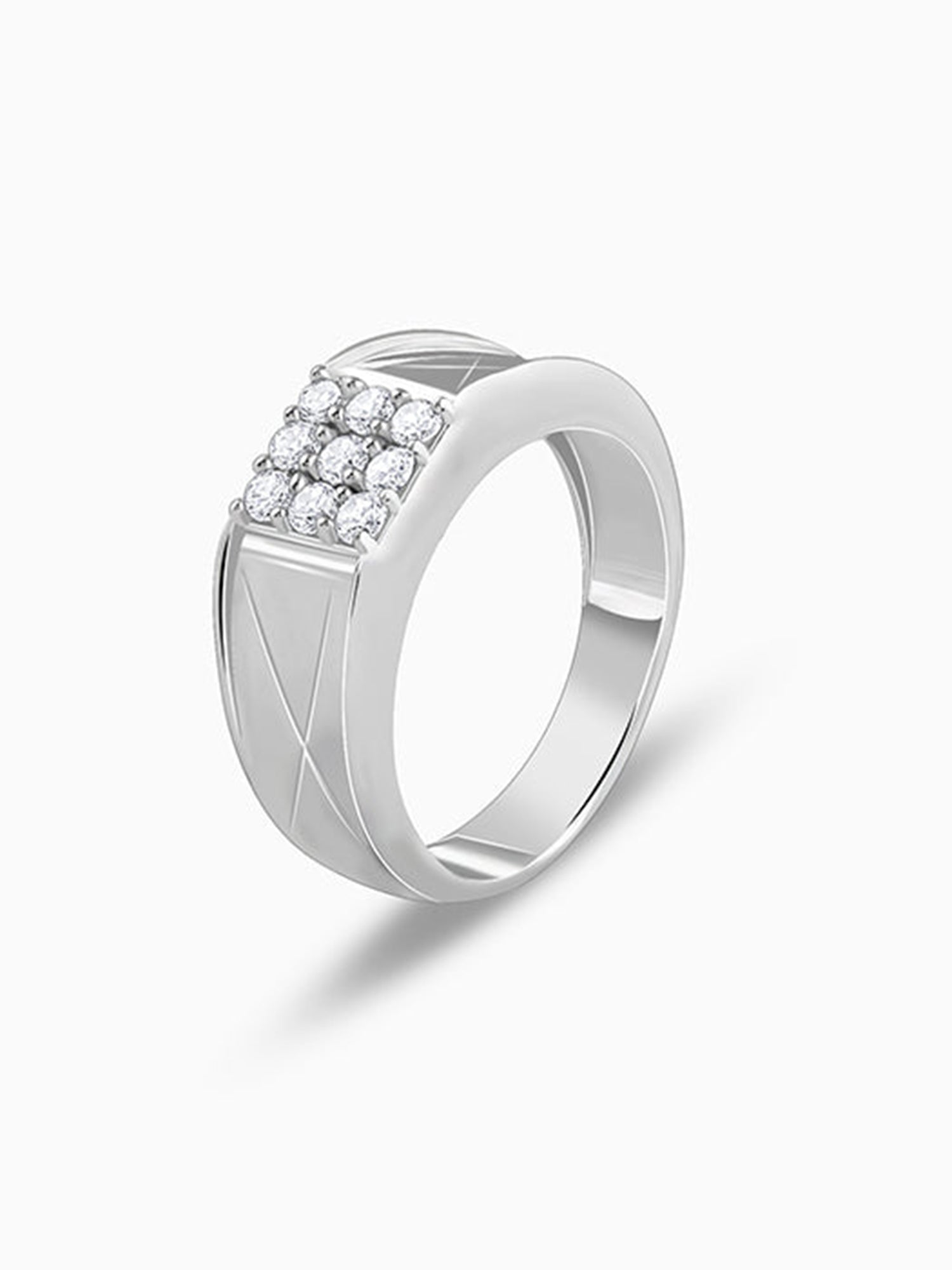 Silver Geometric Glimmer Ring For Him