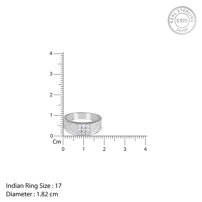 Silver Geometric Glimmer Ring For Him