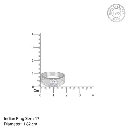 Silver Geometric Glimmer Ring For Him