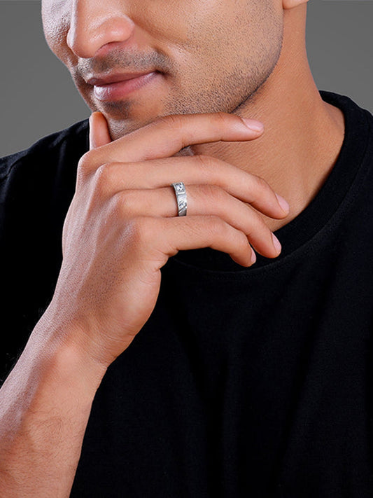 Silver Rockstar Ring For Him