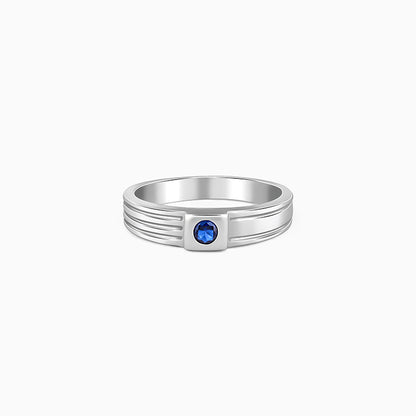 Silver Blue Horizon Ring For Him