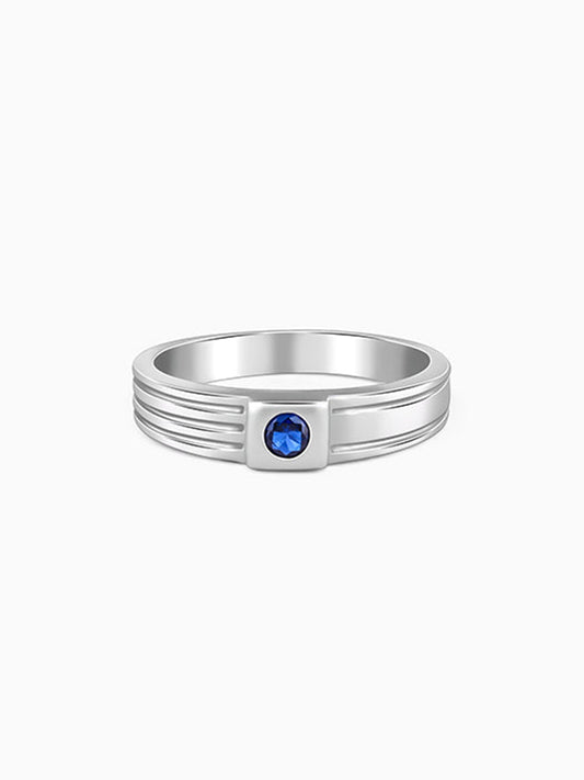 Silver Blue Horizon Ring For Him