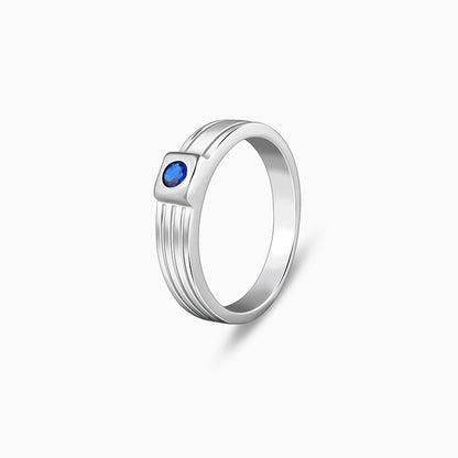 Silver Blue Horizon Ring For Him