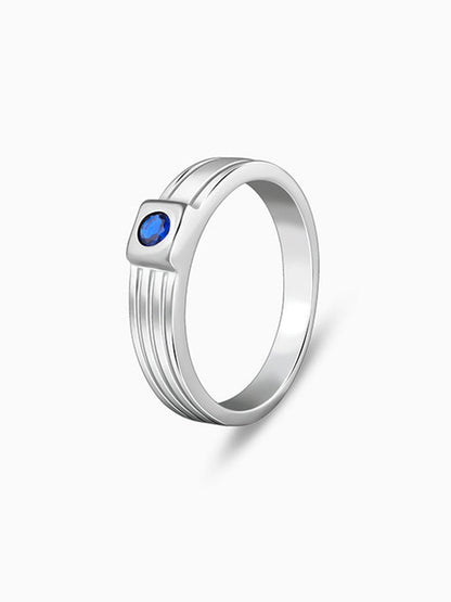 Silver Blue Horizon Ring For Him