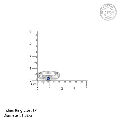 Silver Blue Horizon Ring For Him