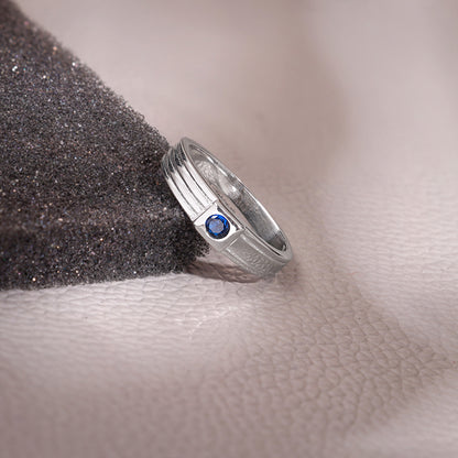Silver Blue Horizon Ring For Him