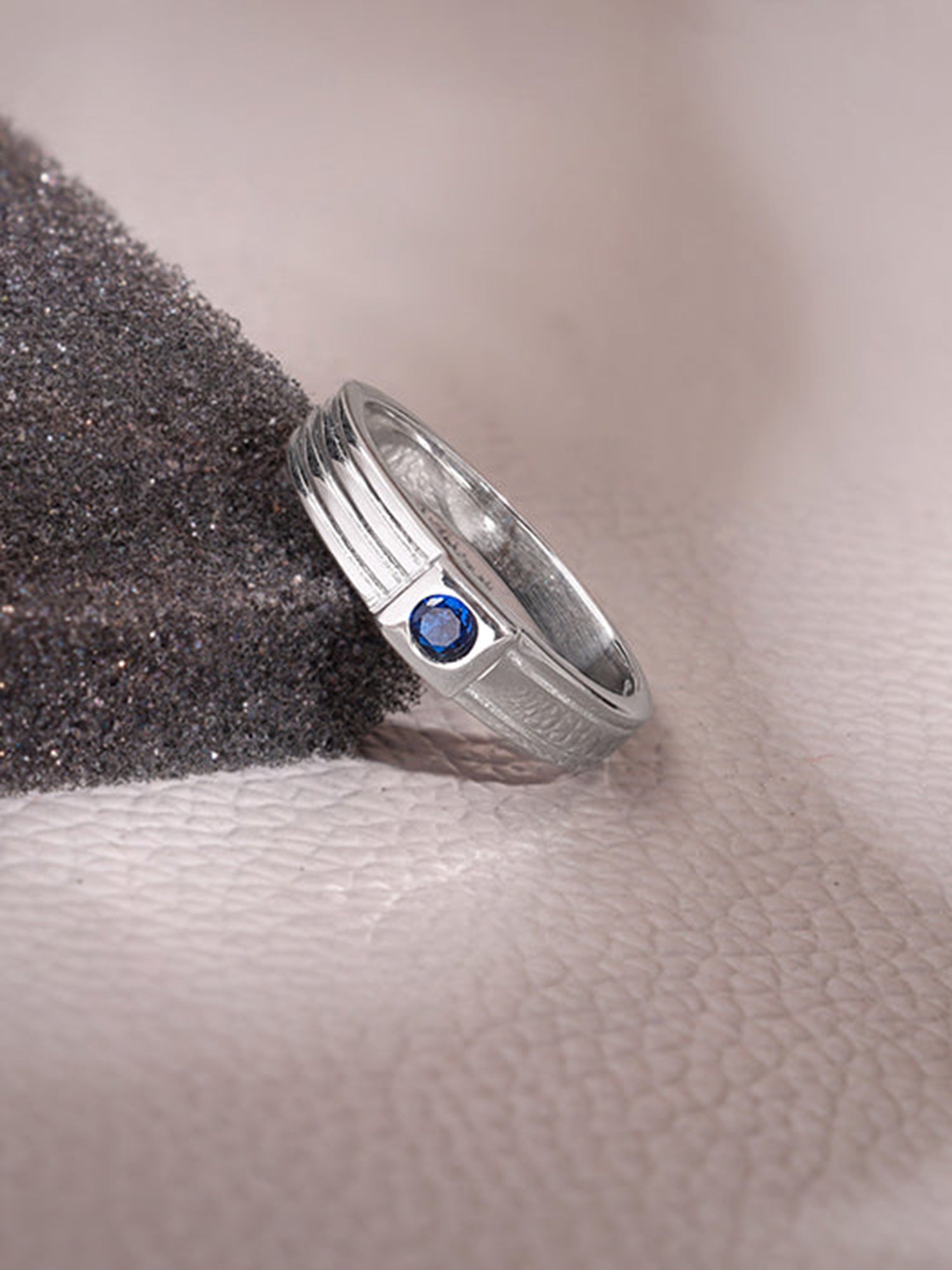 Silver Blue Horizon Ring For Him