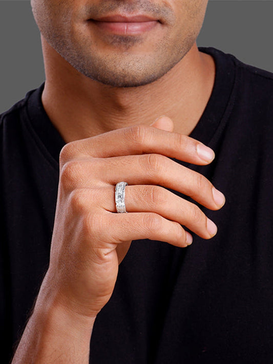 Silver Empire Edge Ring For Him