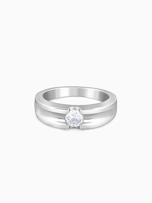 Silver Regal Grid Ring For Him