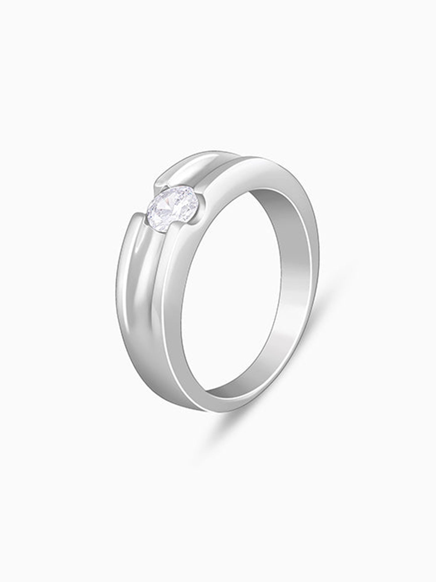 Silver Regal Grid Ring For Him