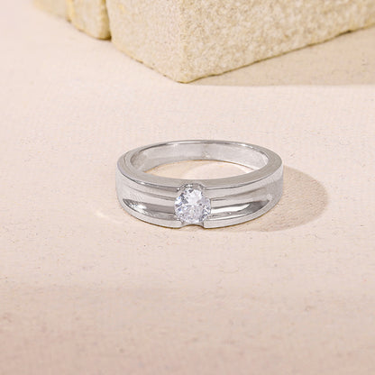 Silver Regal Grid Ring For Him