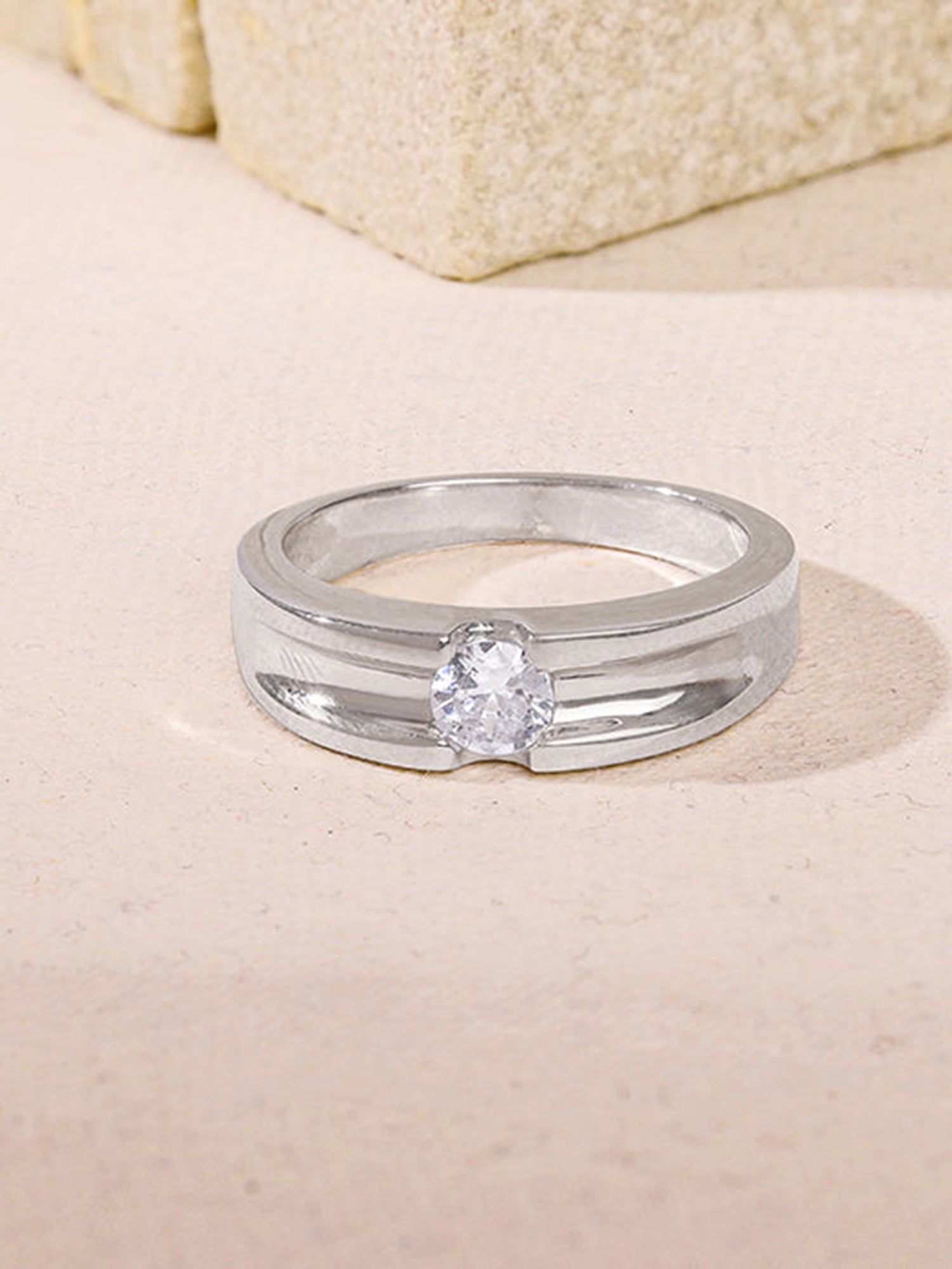 Silver Regal Grid Ring For Him