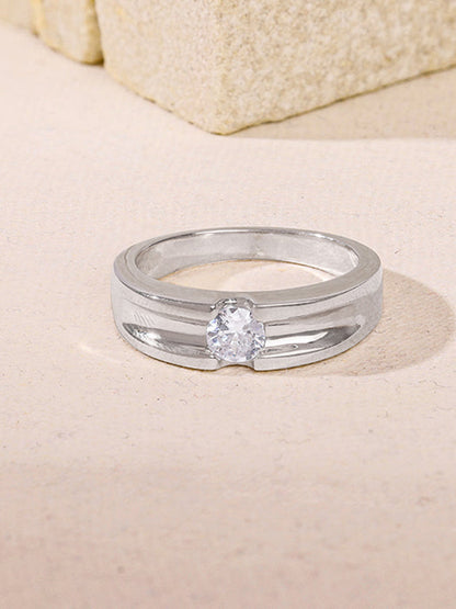 Silver Regal Grid Ring For Him
