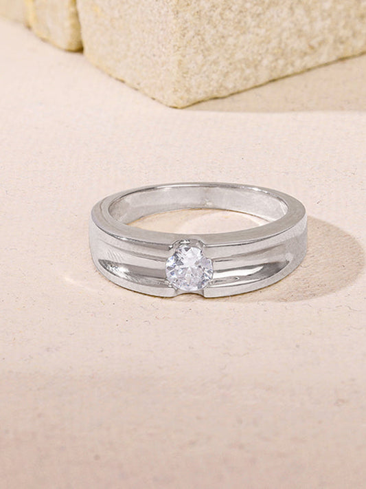 Silver Regal Grid Ring For Him
