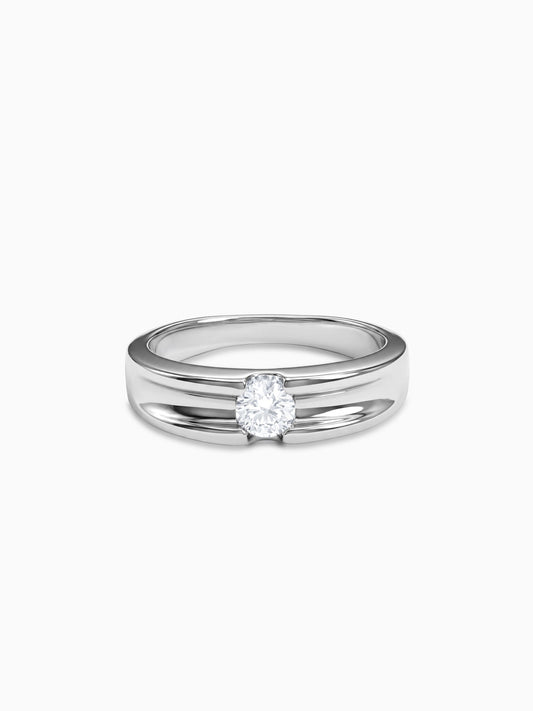 Silver Regal Grid Ring For Him