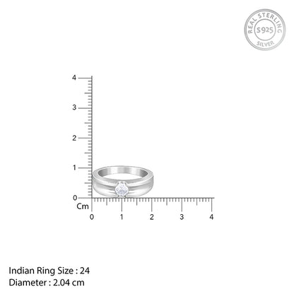 Silver Regal Grid Ring For Him