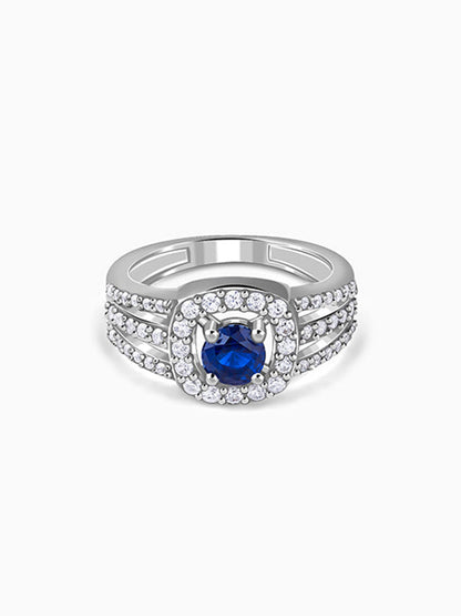 Silver Double Row Pave Ring