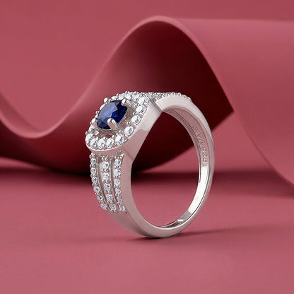 Silver Double Row Pave Ring