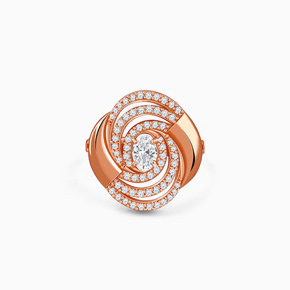 Rose Gold Spiral Sparkle Ring (Size 12)