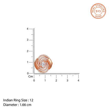 Rose Gold Spiral Sparkle Ring (Size 12)
