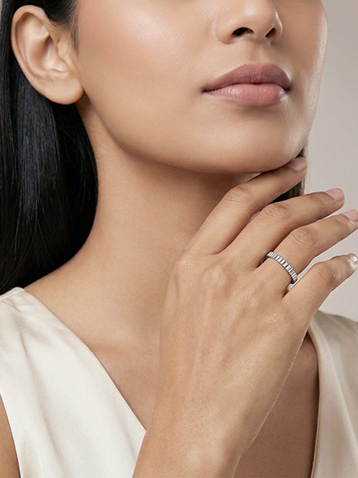 Silver Linear Elegance Ring (Size 12)